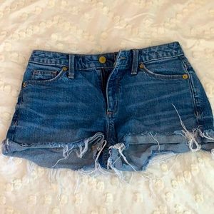 Ripped jean shorts